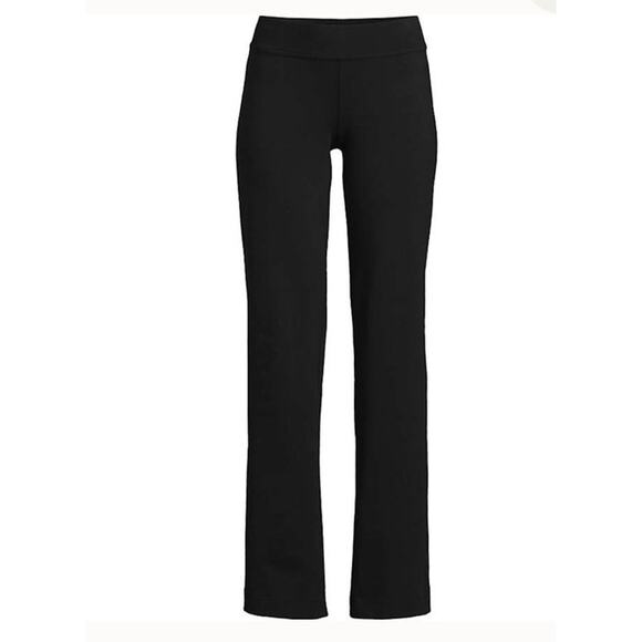 Womans Lands End Starfish Straight Leg Pull-On Black Pants high waist XL/T New - Picture 1 of 10